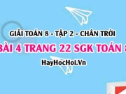 Bài 4 trang 22 Toán 8 Tập 2 Chân trời sáng tạo: Hàm Số Bậc Nhất & Ứng Dụng